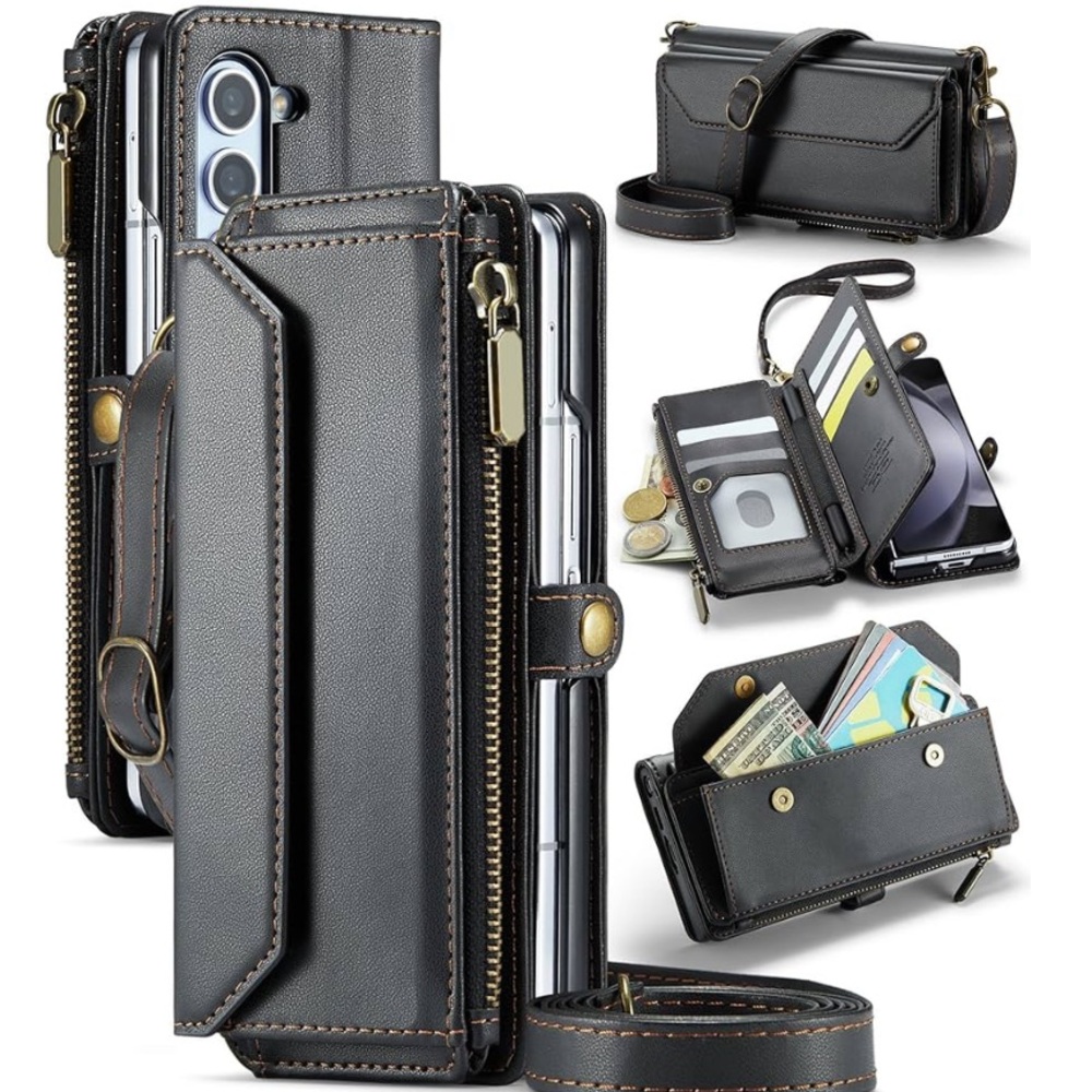 Black Crossbody Phone Wallet Organizer. D